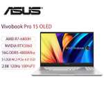 Ноутбук ASUS Vivobook Pro 15 OLED Slim (15,6" Oled 2880*1620 120hz R7-6800h Rtx 3060 16/512 win 11)