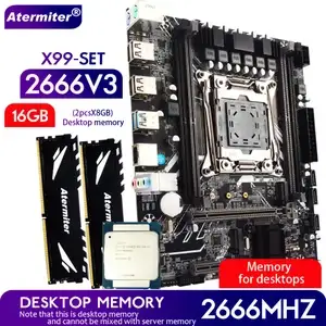 Комплект материнской платы Atermiter D4 DDR4 с Xeon E5 2666 V3 LGA2011-3 ЦП 2 шт.