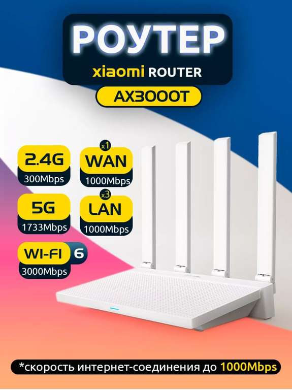 Роутер Wi-Fi 6 Xiaomi AX3000T MESH