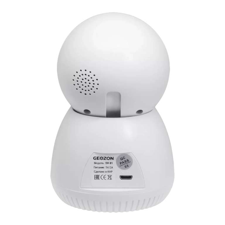 Камера видеонаблюдения WiFi GEOZON SV-01 (1280x720, 25 кадров/с, CMOS, 1 мп, Wi-Fi, ночная съемка, датчик движения)