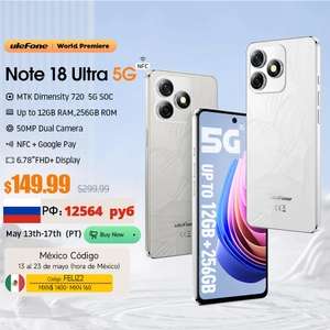 Смартфон Ulefone Note 18 Ultra 5G, 12 ГБ ОЗУ (6+6) + 256 ГБ