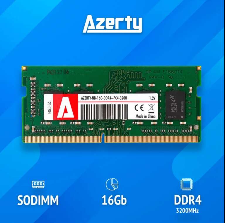 Оперативная память Azerty SODIMM 16Gb NB-16G-3200 1x16 ГБ (ozon карта)