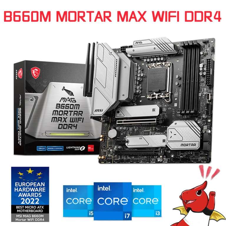 Материнская плата MAG B660M MORTAR MAX WIFI DDR4 (с разгоном BCLK, PCIe5.0, LGA 1700, mATX)