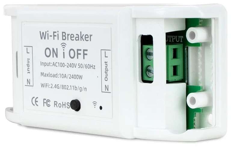 Умный беспроводной выключатель "сделай сам" 10A. Wi-Fi 2,4 ГГц. SmartLife, Tuya.