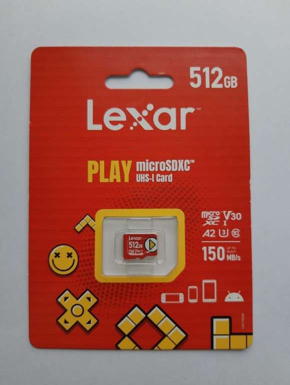 Карта памяти 512Gb Lexar Play SDXC UHS-I (цена с ozon картой)