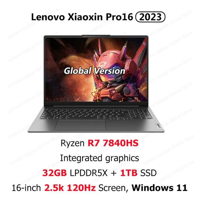 16" Ноутбук Lenovo XiaoXin Pro 16, Ryzen R7, 32/1tb, 2.5K, 120 Гц