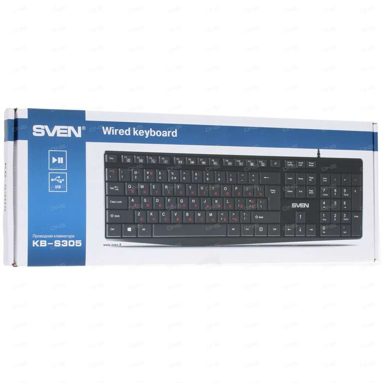 Клавиатура проводная SVEN KB-S305 (низкопрофильные клавиши)