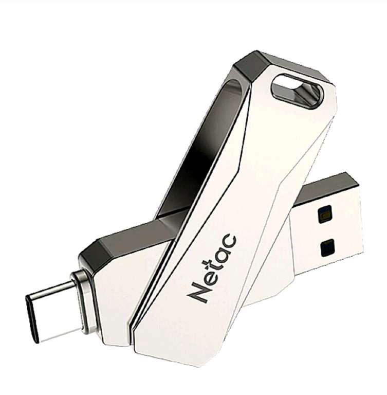 USB Флеш-накопитель Netac U782C 128 ГБ, серебристый