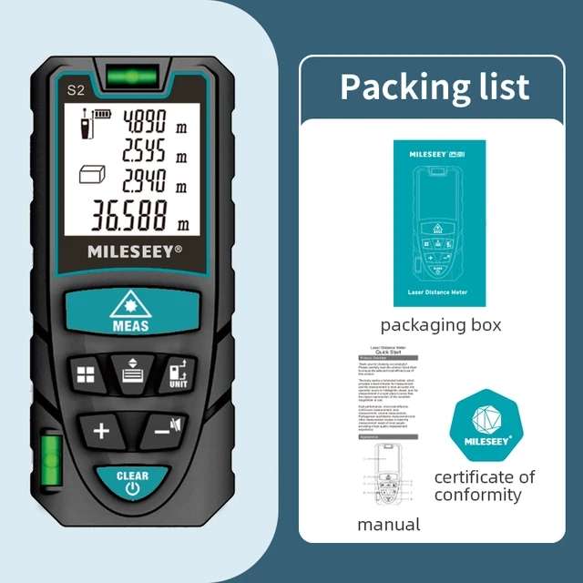 Лазерный дальномер MILESEEY S2, 40 м (также есть варианты на 60 - 120 м)