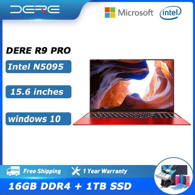 Ноутбук Dere R9 Pro, Intel Jasper Lake, Intel Celeron N5095, 8Gb, 128 SSD, 15.6", 1920x1080, Windows 10