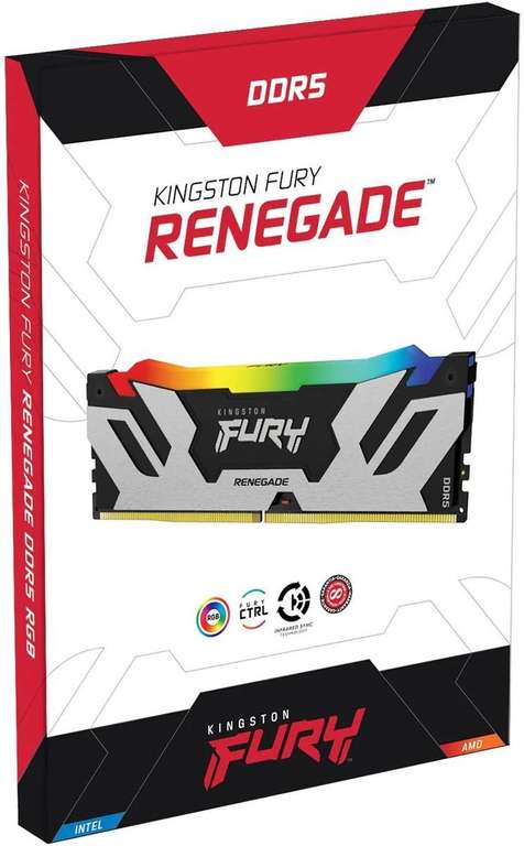 Оперативная память Kingston DDR5 96Gb (2x48Gb) 6000MHz CL32 FURY Renegade RGB XMP KF560C32RSAK2-96