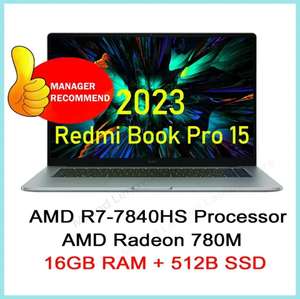 Ноутбук Xiaomi RedmiBook Pro 15, 3200x2000p, 120гц, R7-7840HS, AMD Radeon 780M, 12RAM+512SSD