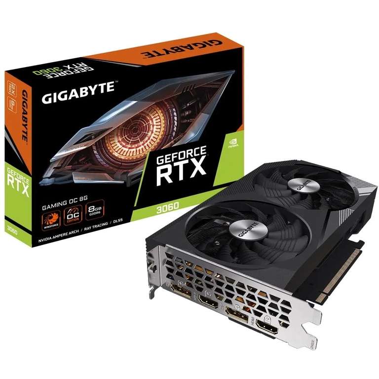 Видеокарта GAMING GeForce RTX 3060 8 ГБ GV-N3060GAMING OC-8GD (цена с Ozon картой)