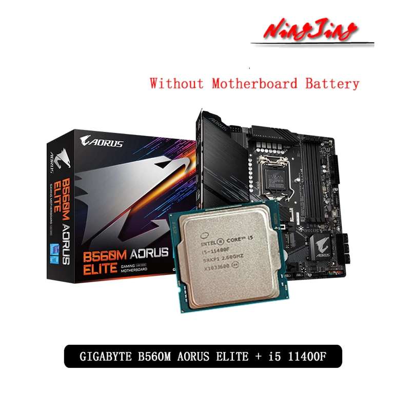 Процессор Intel Core i5 11400F CPU + материнская плата GA B560M AORUS ELITE