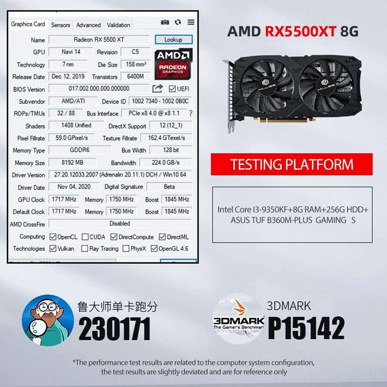 Видеокарта AMD RX 5500 XT MLLSE 8GB
