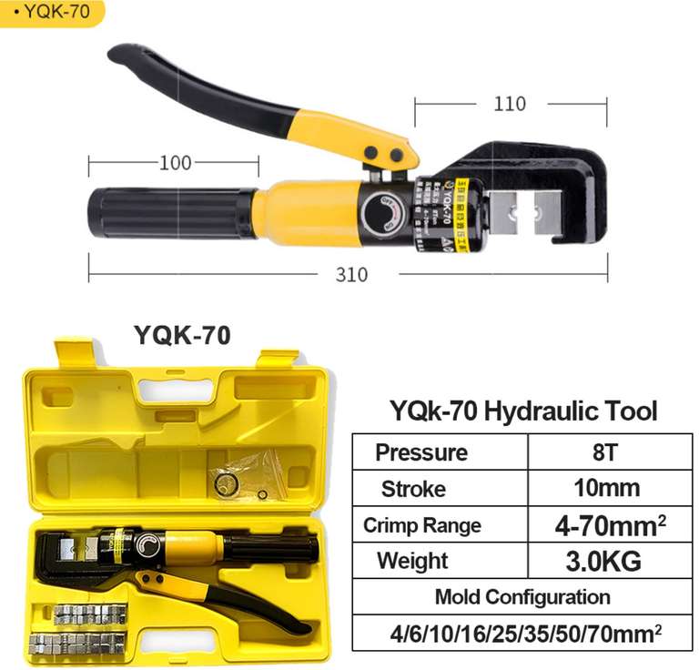 Гидравлический обжимной инструмент для обжима наконечников YQK-70 4-70 м㎡