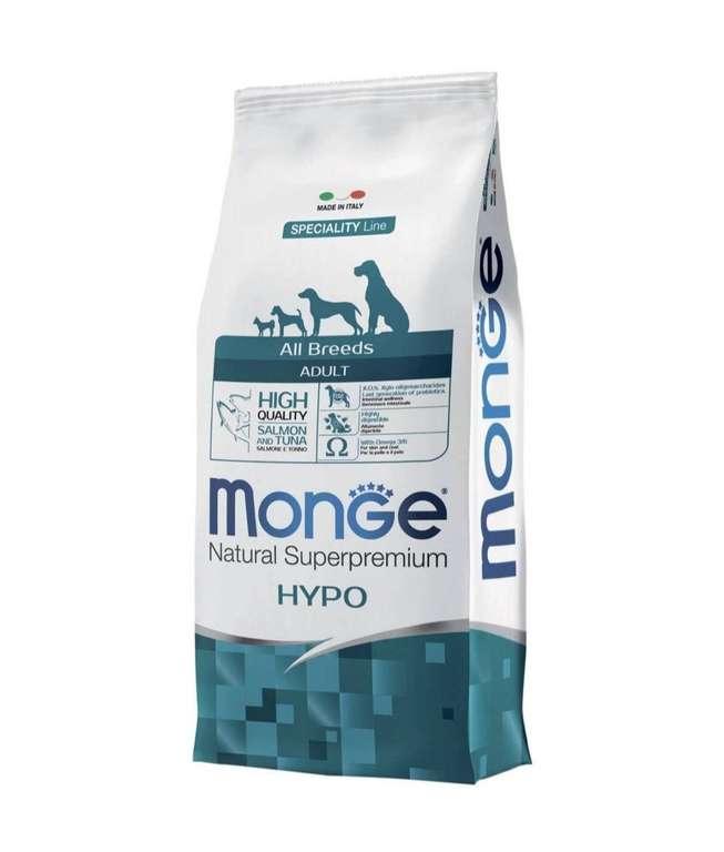Monge Dog Speciality Hypoallergenic сухой гипоаллергенный корм для взрослых собак с лососем и тунцом - 12 кг (по Ozon карте)