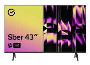 4K Телевизор Sber SDX-43U4124, 43"(109 см), Smart TV RAM 2GB + до 20 % бонусами