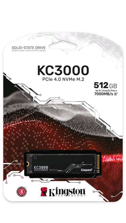 SSD накопитель Kingston KC3000 M.2 2280 512 ГБ (SKC3000S/512G)