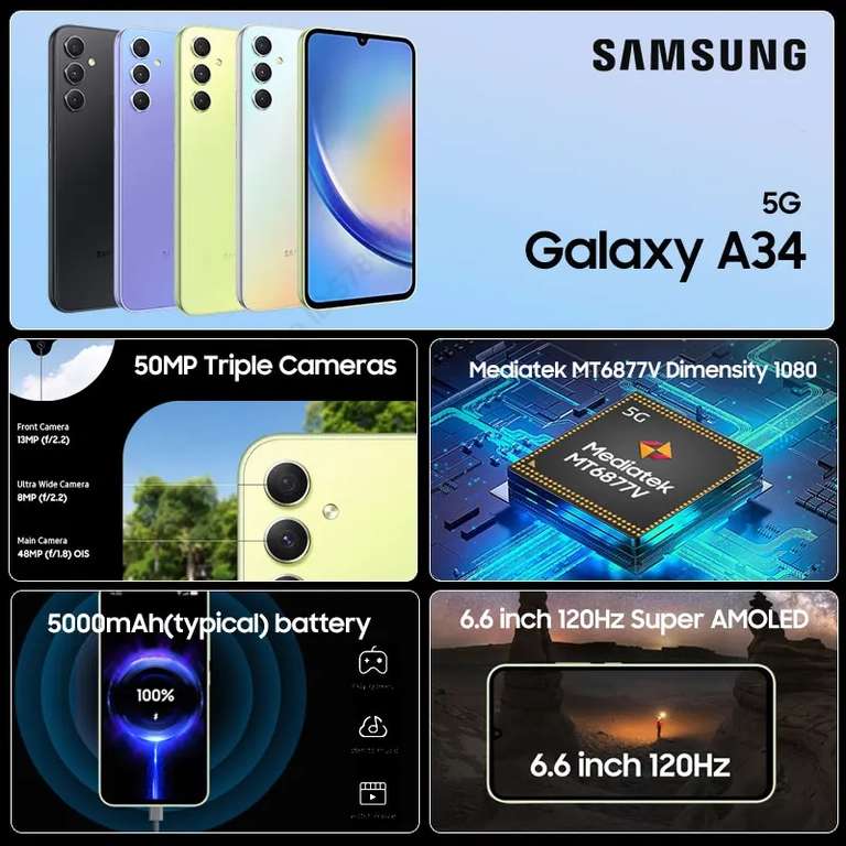 [11.11] Смартфон Samsung Galaxy A34 8/128 ГБ
