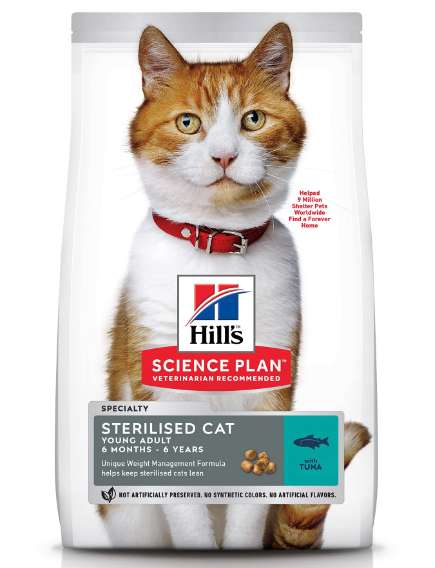 Сухой корм Hill's Science Plan для молодых стерилизованных кошек и кастрированных котов, с тунцом, 10 кг