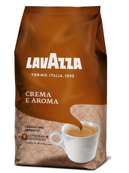 Кофе зерновой "Lavazza Crema e Aroma" 1 кг при оплате озон-картой