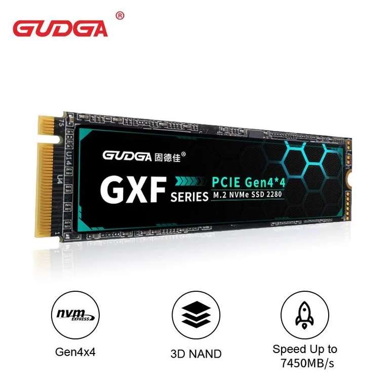 SSD накопитель GUDGA GXF-PRO 4TB (NVME, PCIE 4.0) (цена с озон картой)