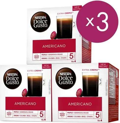 Кофе в капсулах Nescafe Dolce Gusto Americano, 3 упаковки по 16 капсул (промокод работает не у всех)