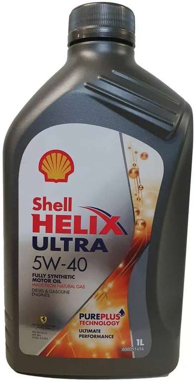 Моторное масло SHELL Helix Ultra, 5W-40, 1л, синтетическое