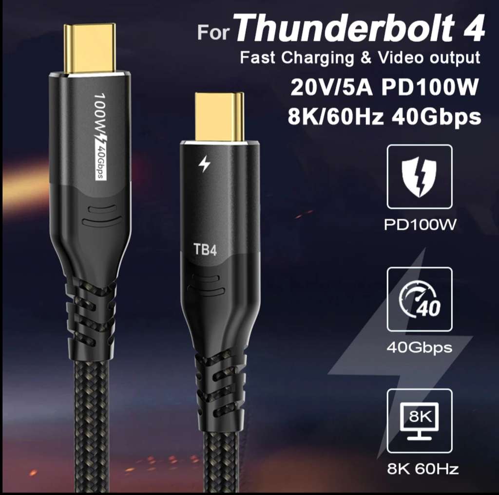 Кабель USB Type-C lmcnzz, 100 Вт, 40 Гбит/с, 8 к, 60 Гц 0,5M