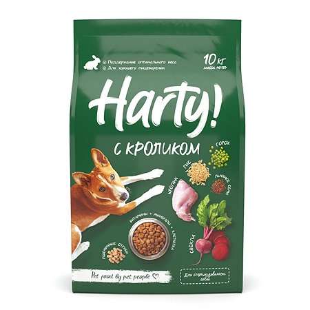 Корм для собак Harty 10кг, 2 вкуса (например, с кроликом для взрослых стерилизованных)