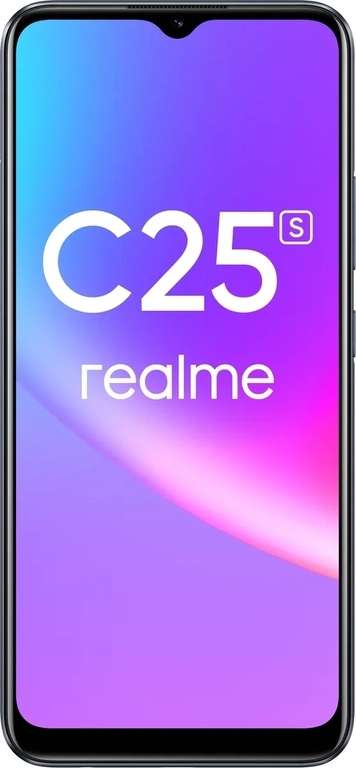 Смартфон realme C25S 4/128Gb Water Blue (синий) 4/128GB, черный