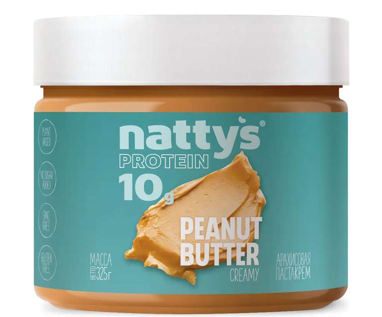 Арахисовая паста Nattys PB PRO c протеином и мёдом 325 г
