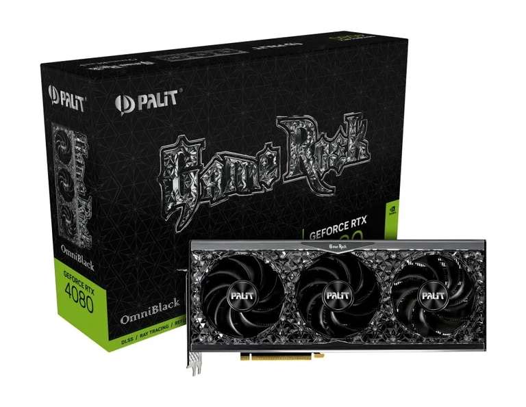 Видеокарта Palit GeForce RTX 4080 16 ГБ (NED4080019T2-1030Q GameRock OmniBlack)