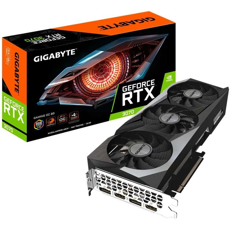 Видеокарта Gigabyte GeForce RTX 3070 8 ГБ (GeForce RTX 3070 GAMING OC 8G new), LHR (из-за рубежа)