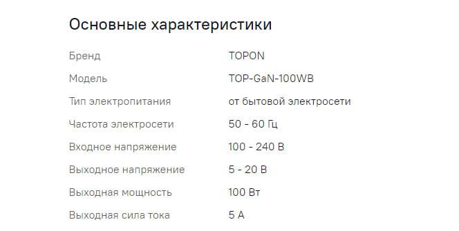 Адаптер питания TOPON TOP-GaN-100WB