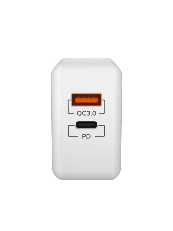 Cетевое зарядное устройство 20Вт c 2-мя выходами (PD+QC3.0), LT22 Lyambda