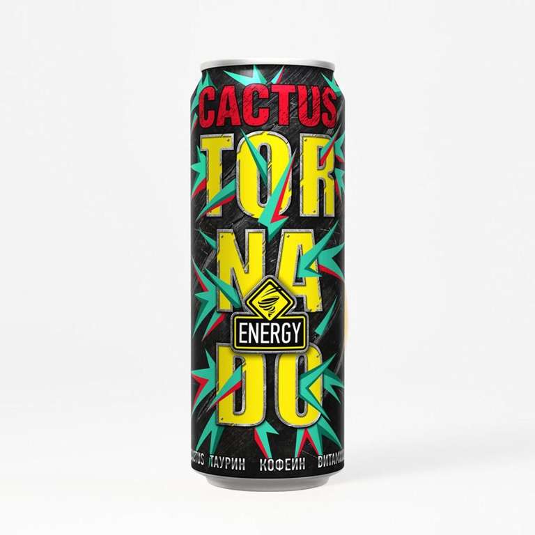 Энергетический напиток Tornado Energy Cactus, безалкогольный, газированный, 450 мл + 24 спасибо
