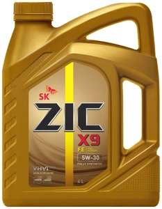 Синтетическое моторное масло ZIC X9 FE 5W-30, 4 л. (с картой Ozon)