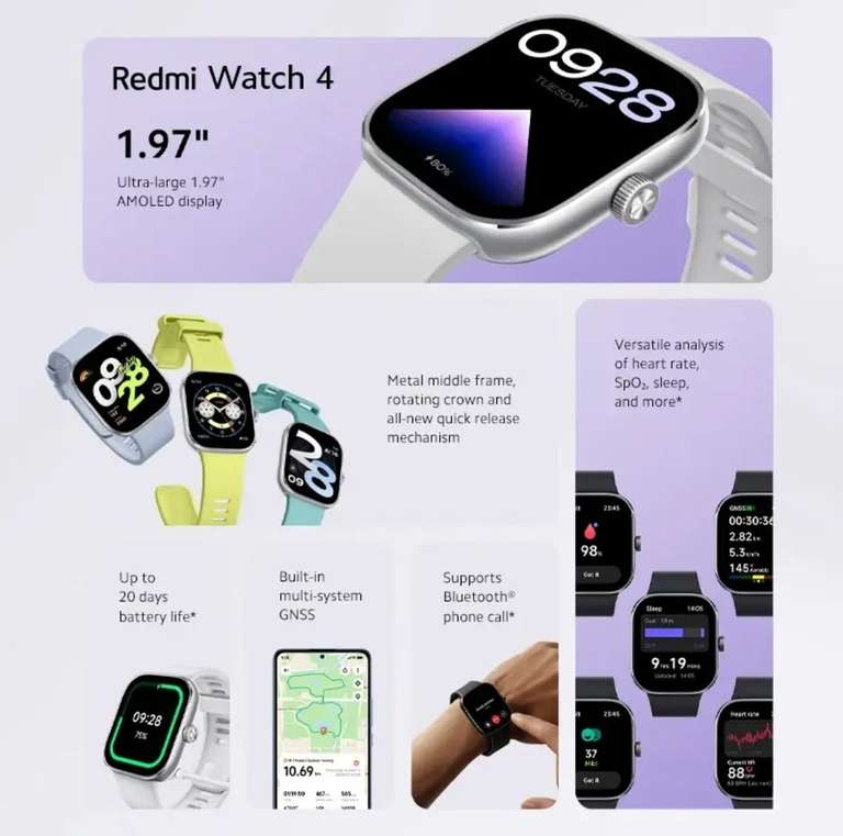 Смарт-часы Redmi Watch 4 (Старт продаж 24.01.2024)
