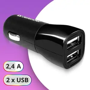 Автомобильная зарядка для телефона 2 USB, 5V/2.4А