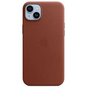 [МСК и м/б др.] Чехол Apple iPhone 14 Plus Leather MagSafe Umber