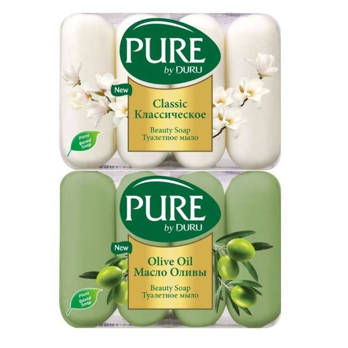 Мыло DURU PURE Масло оливы+Классическое, 8 х 85 г (3 варианта)