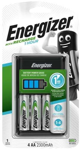 Зарядное устройство Energizer 1 Hour Charger + 4xAA, 2300mAh (700₽ с бонусами) + подборка фонарей и аккумуляторов