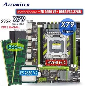 Материнская плата Atermiter Intel X79 Материнская плата+ Xeon E5 2650 V2 +32GB (2X16GB) DDR3 1866МГц (из-за рубежа)