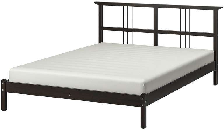 Кровать ИКЕА РИКЕНЕ, размер спального места (ДхШ): 200х160 см, цвет: черно-коричневый