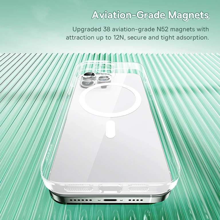 Прозрачный магнитный чехол Baseus Crystal Series Magnetic для разных моделей iPhone (напр. для iPhone 14 pro, поддержка MagSafe)