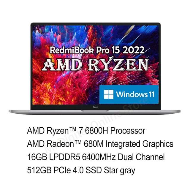 15.6" Ноутбук RedmiBook Pro 15 (Ryzen 7 6800H, 16 gb + 512 ssd)