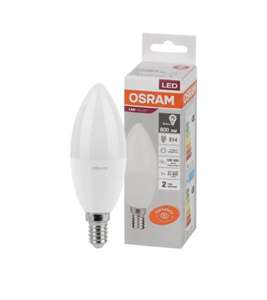 Лампа Osram LED свеча LV CLB 75 10W E14 6500K 800lm мат 114х39 10 шт (возврат 221 сберспасибо)