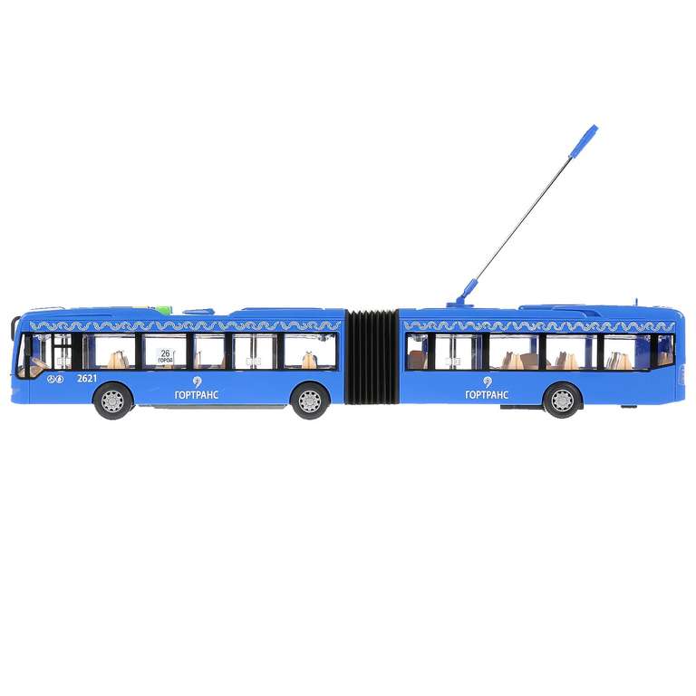 Технопарк модель троллейбуса (металл, 45 см) и трамвая (металл, 35 см), звуковые и световые эффекты